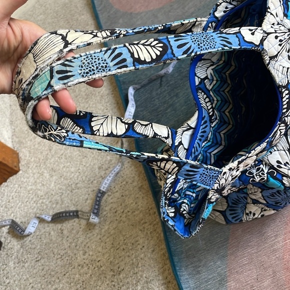 Vera Bradley Large Floral Blue and White Quilted Bohemian Tote Bag - Picture 14 of 16